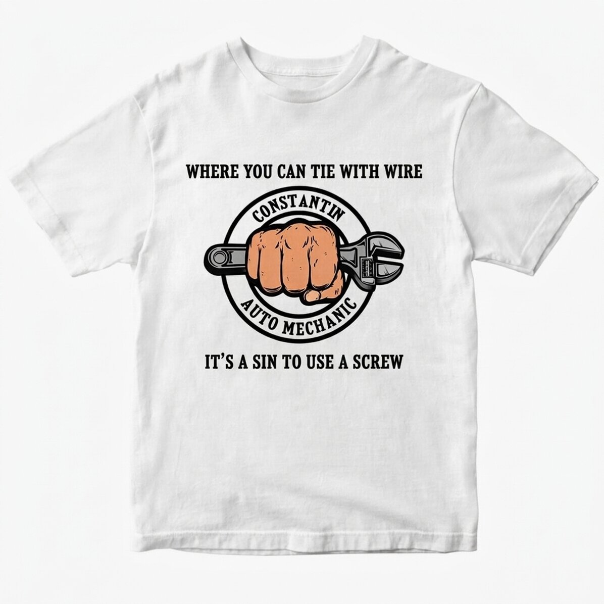 Custom cotton T-shirt with text - Mechanic