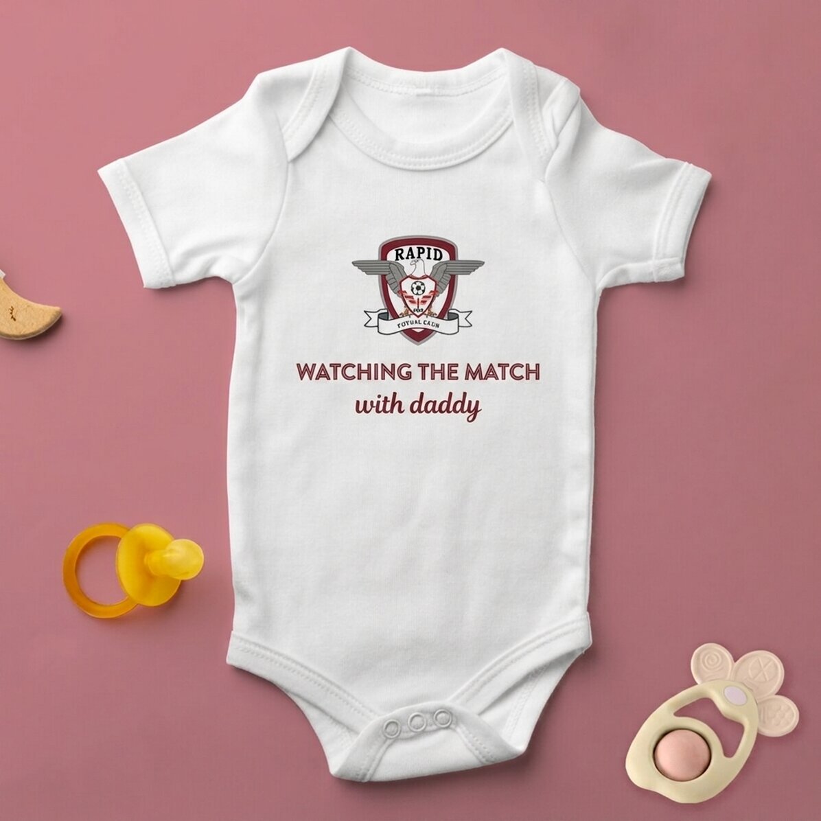 FC Rapid baby bodysuit personalised with message - I