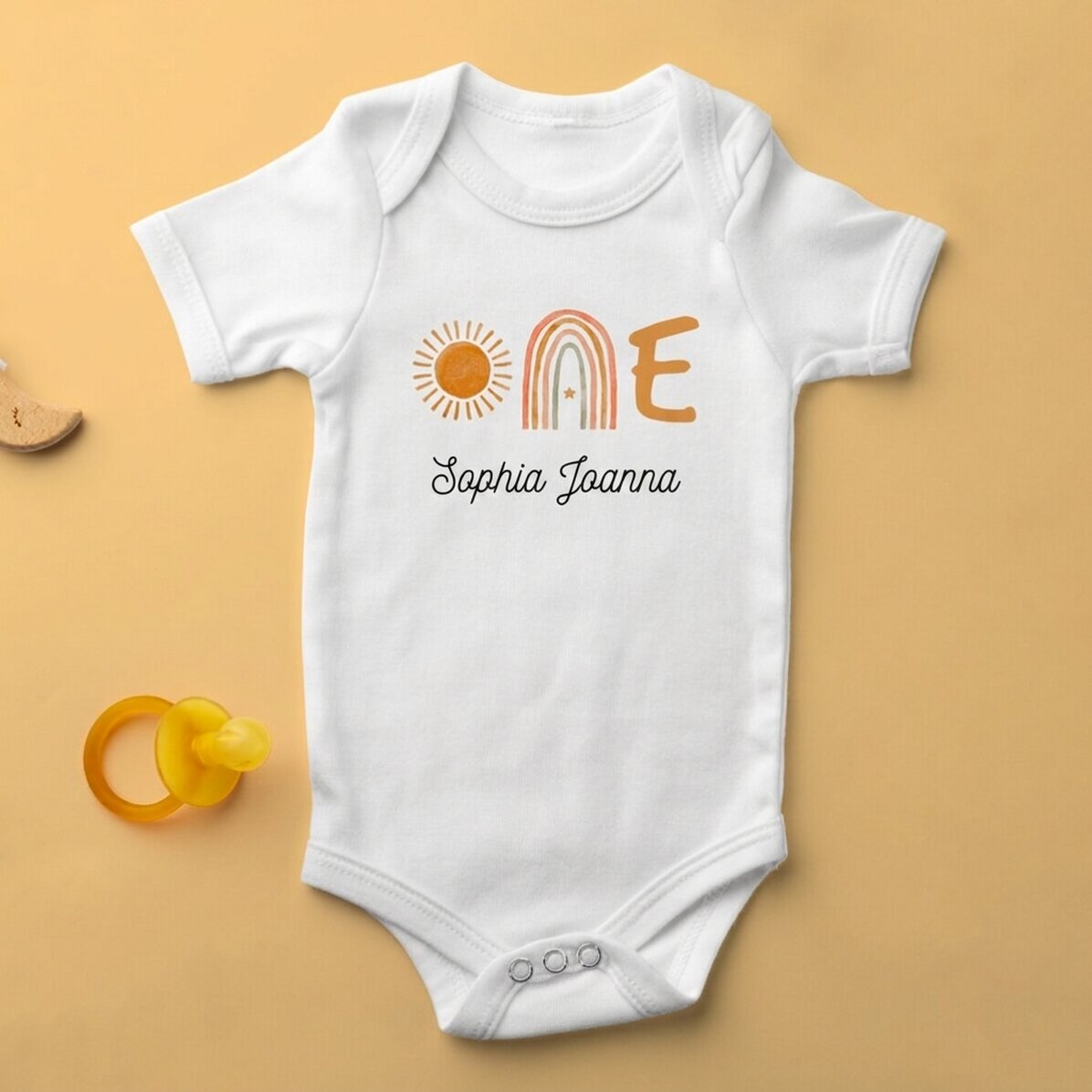Personalised baby bodysuit with name - ONE