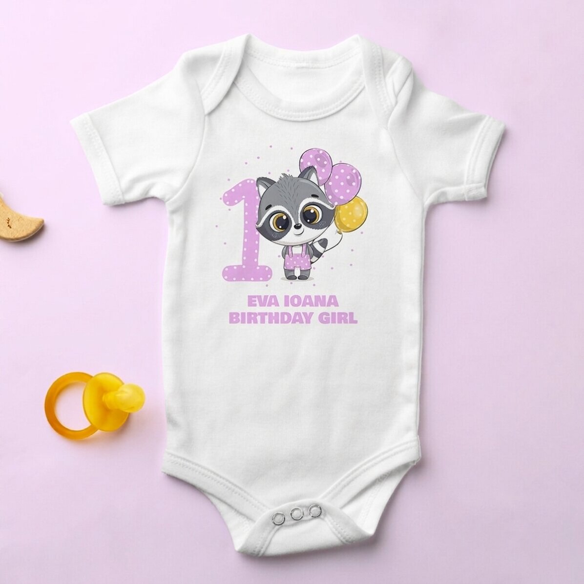 Personalised baby bodysuit with age and name - Birthday