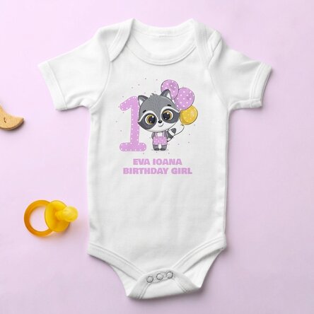 Personalised baby bodysuit with age and name - Birthday
