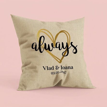 Personalised pillow for couples - always - In