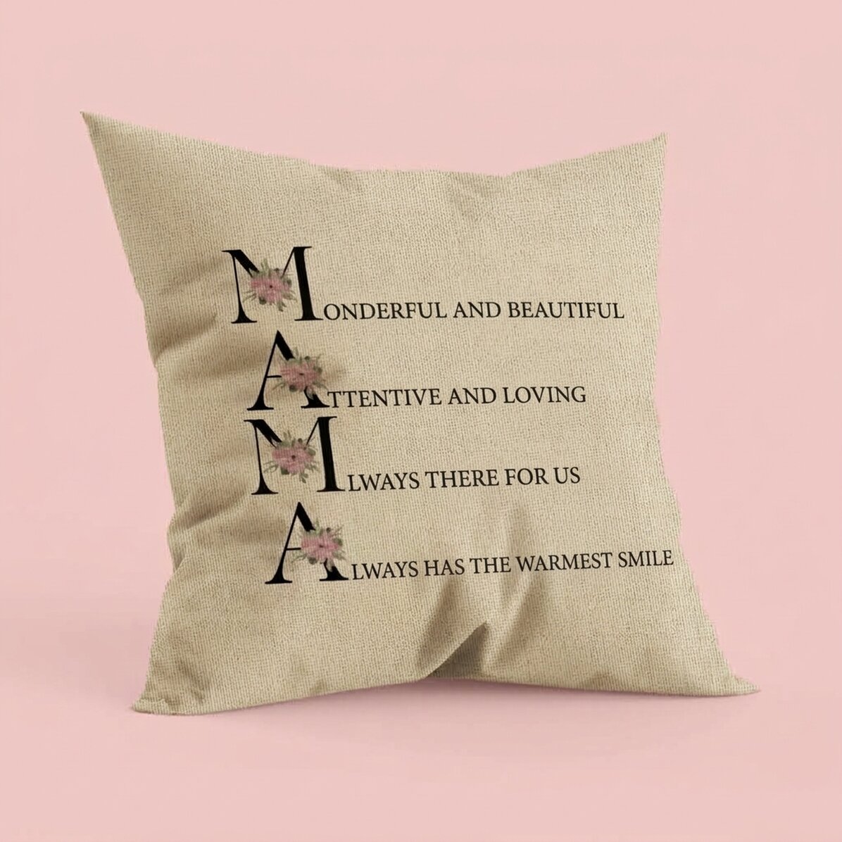 Personalised cushion with text – Just like my mum – In