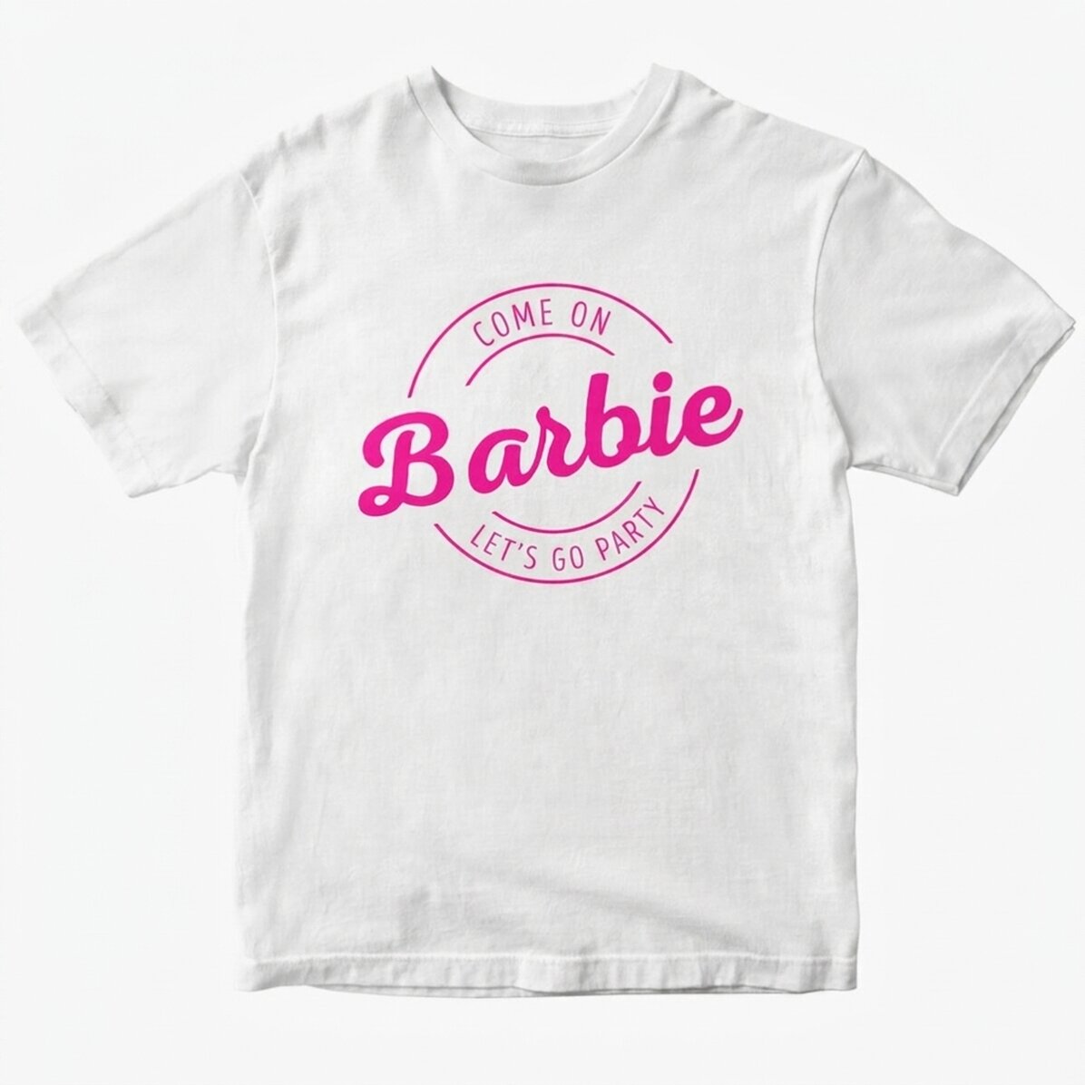 Customised cotton T-shirt with text - Barbie