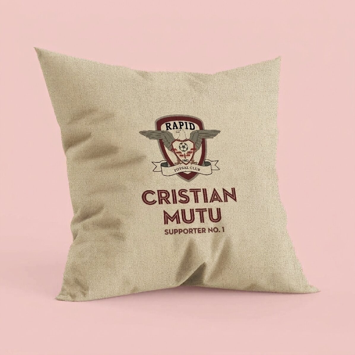 FC Rapid 1923 cushion, personalised with a name and text