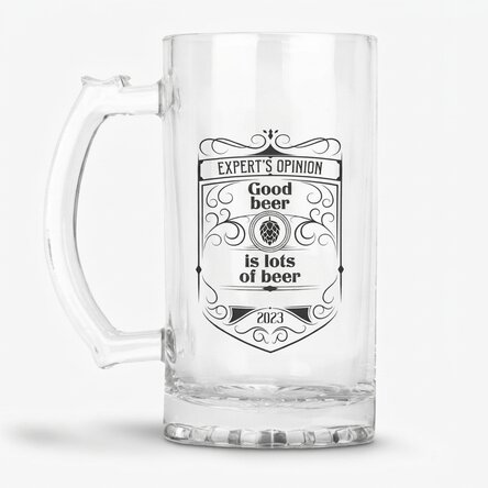 Personalised beer mug with text - Expert opinion