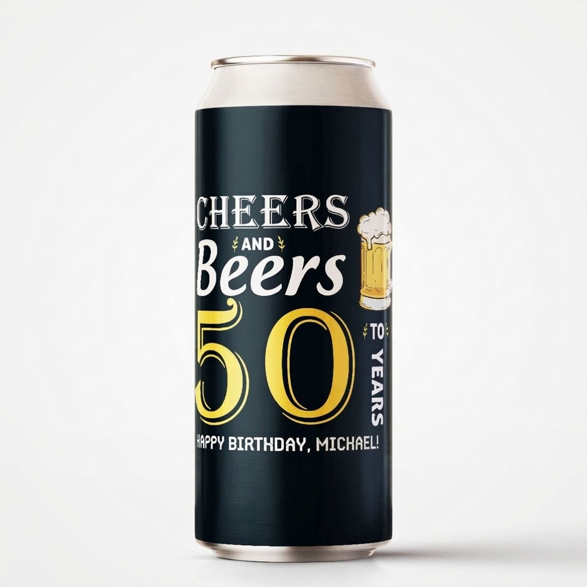 Personalised beer can with text - Cheers