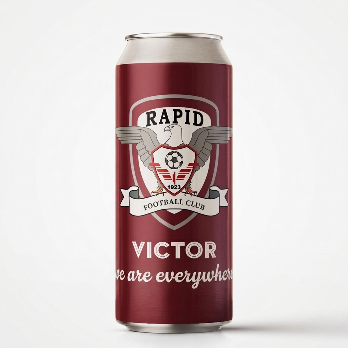 FC Rapid beer can personalised with name and message