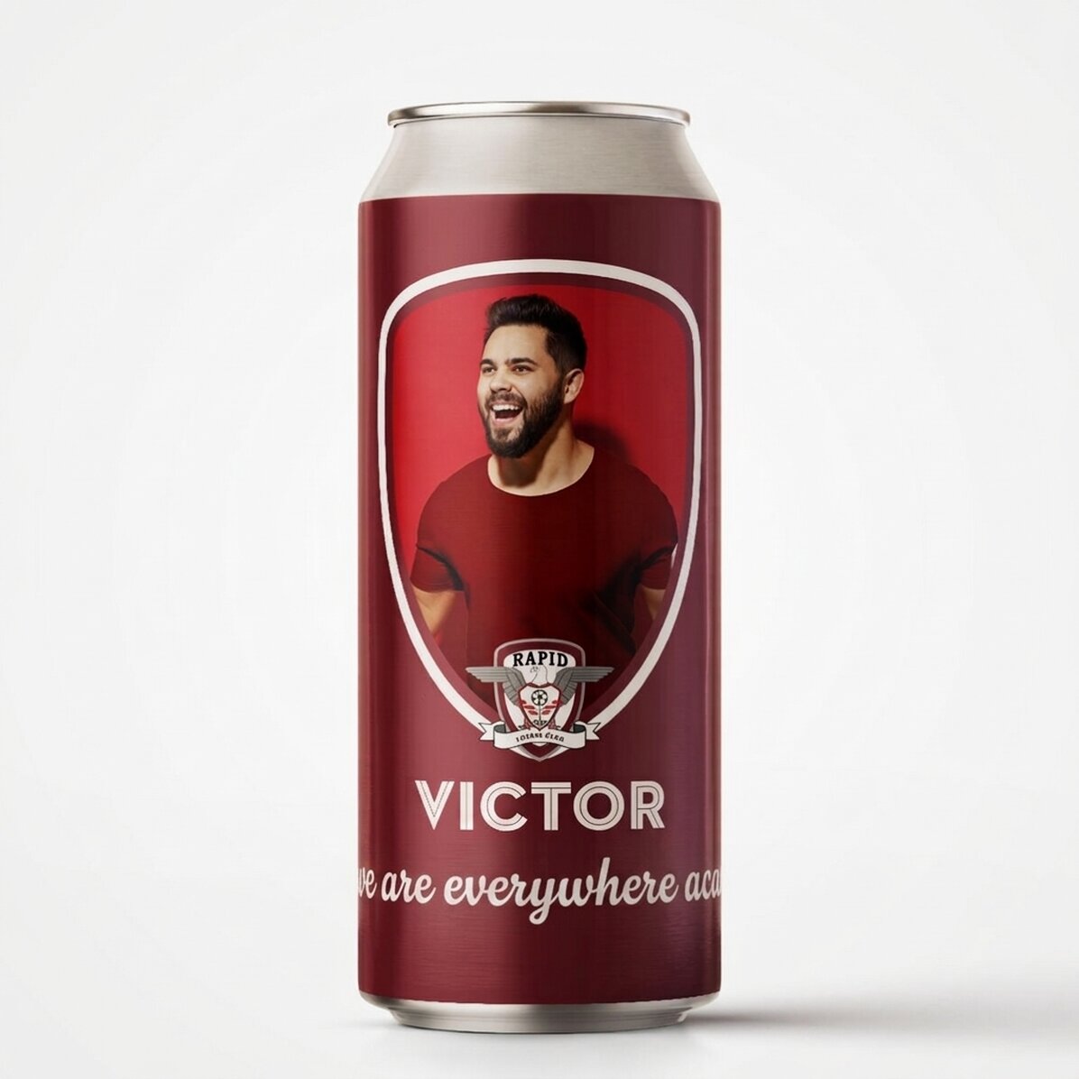 FC Rapid canned beer personalised with photo and text