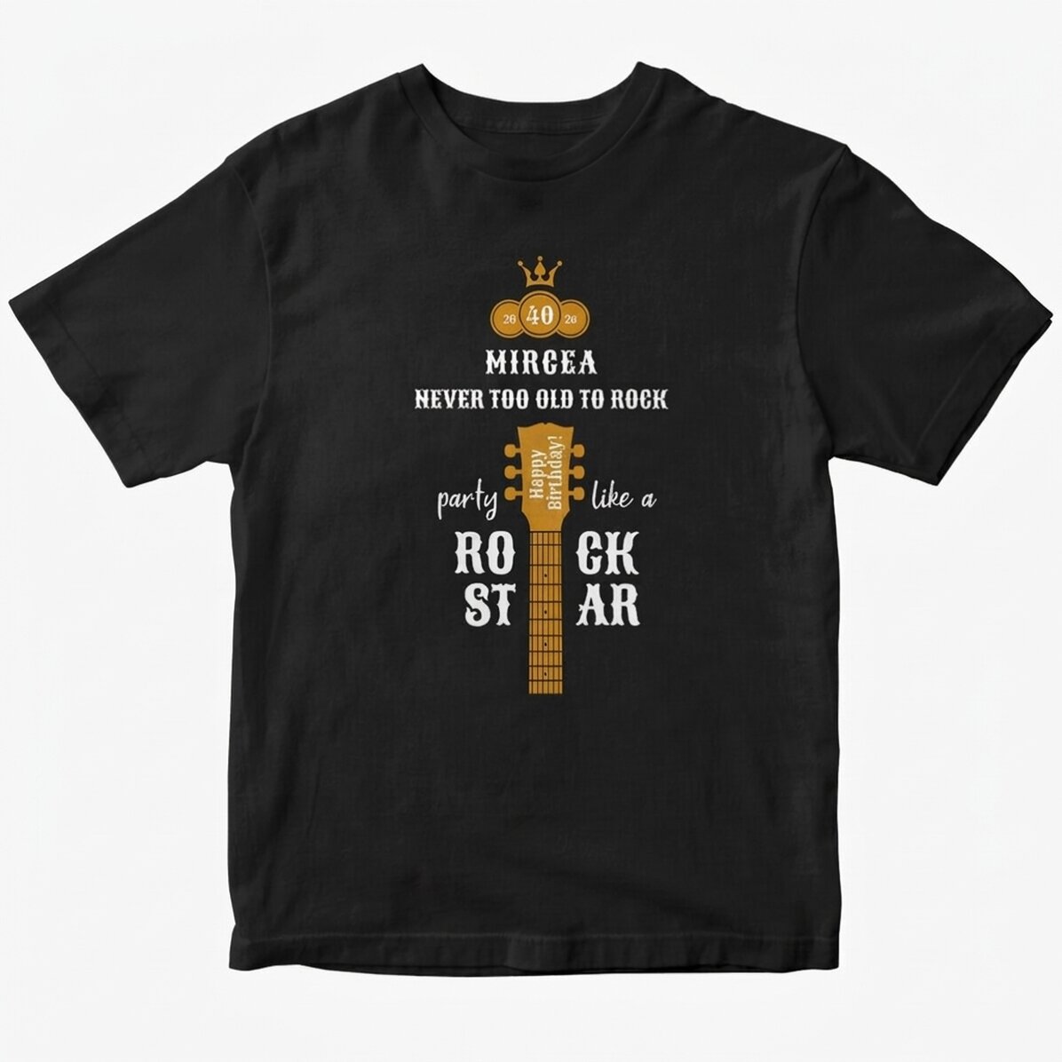 Custom cotton T-shirt with text - Rockstar