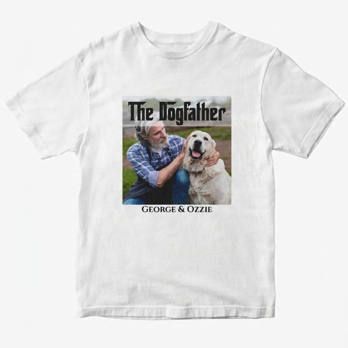 Custom cotton T-shirt with text and photo - The Dogfather