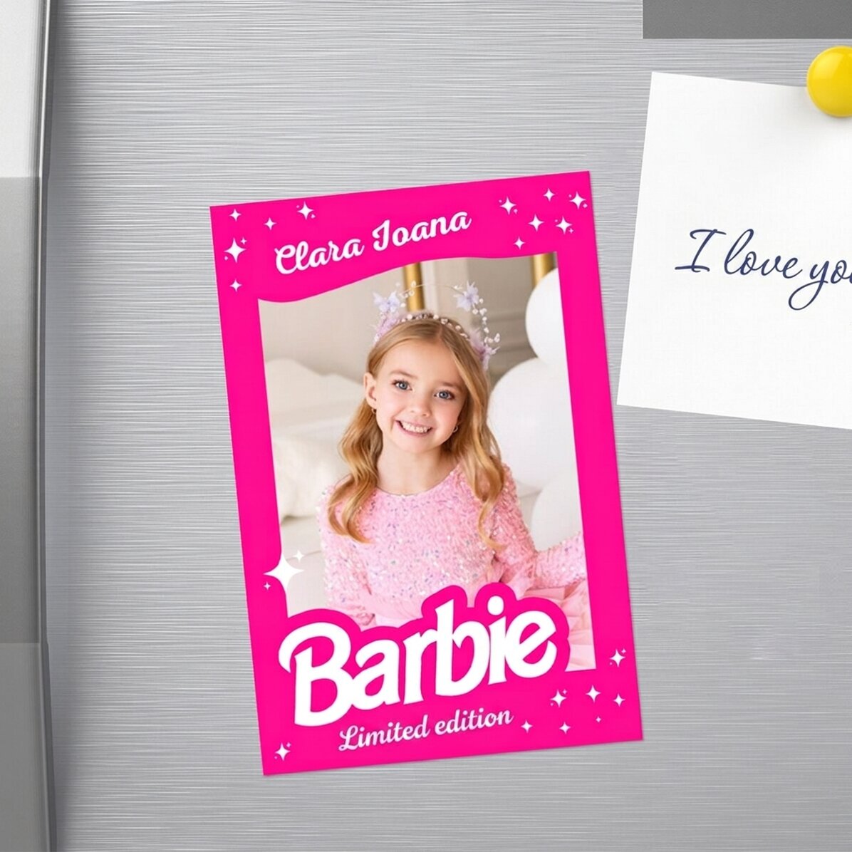 10x15 cm magnet personalised with a photo and text - Barbie