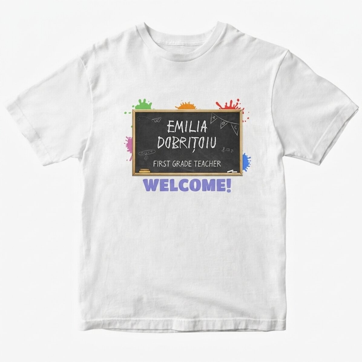 Custom cotton T-shirt with text - Teacher
