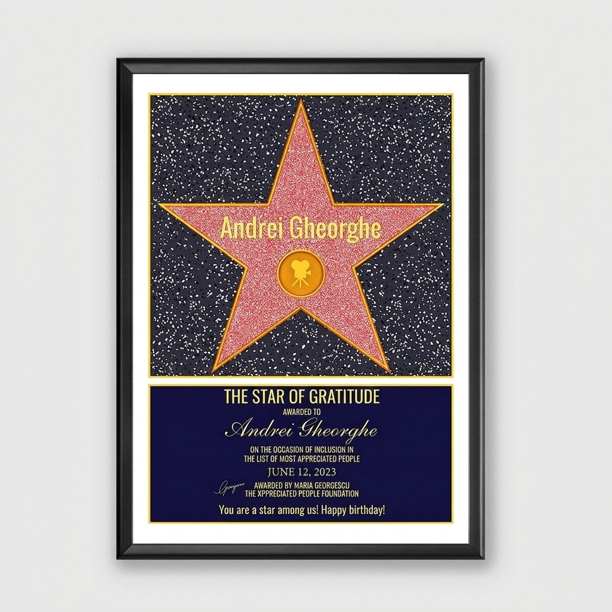 Personalised painting - the star of fame