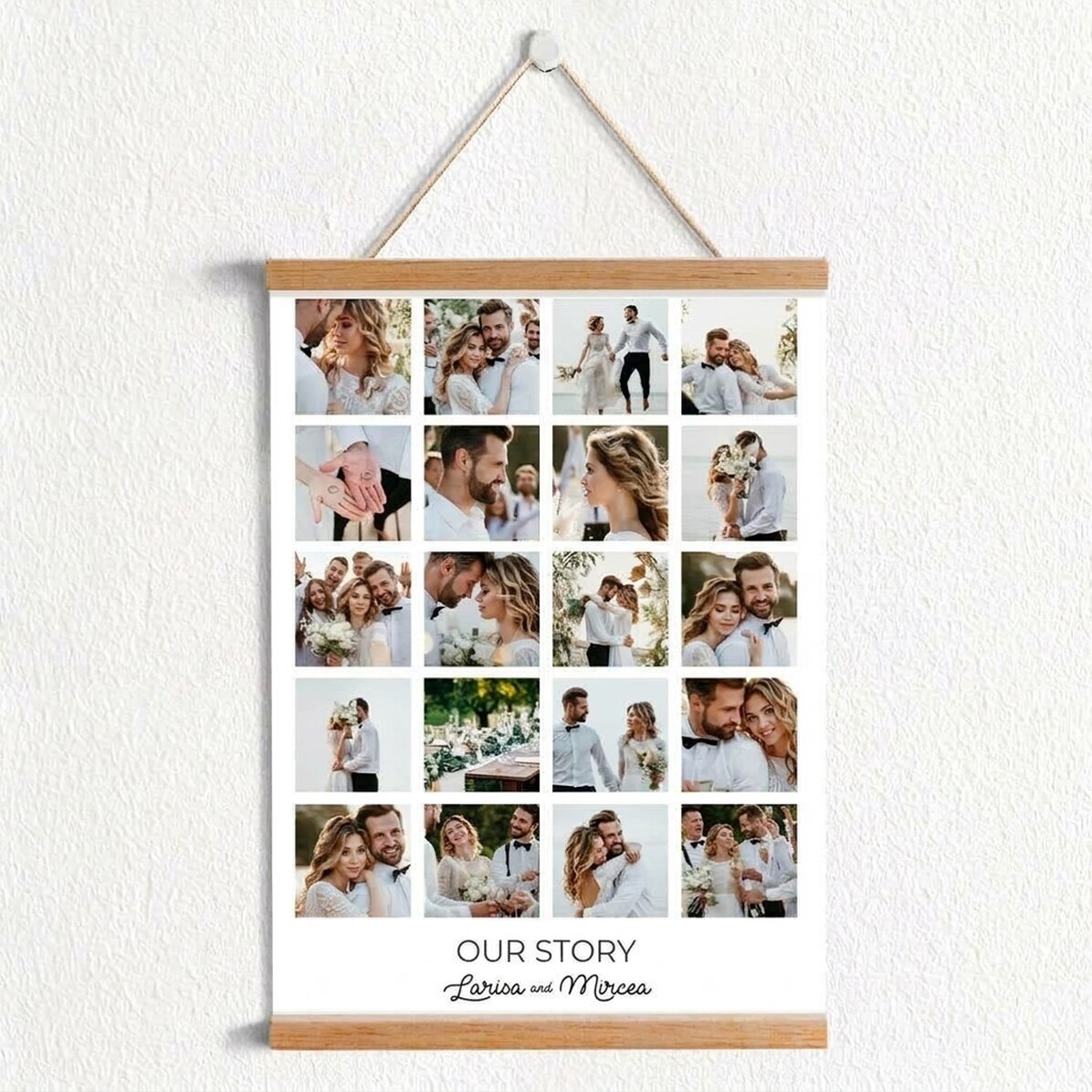 Personalised poster with hangers and 20 photos