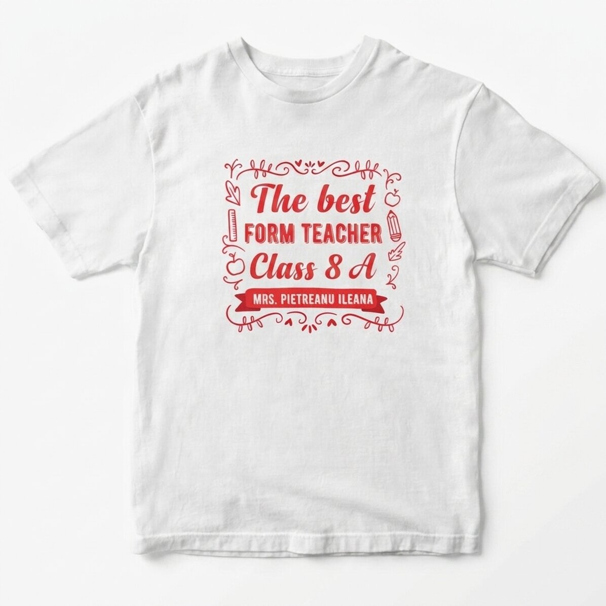 Personalised cotton T-shirt with text - Best teacher