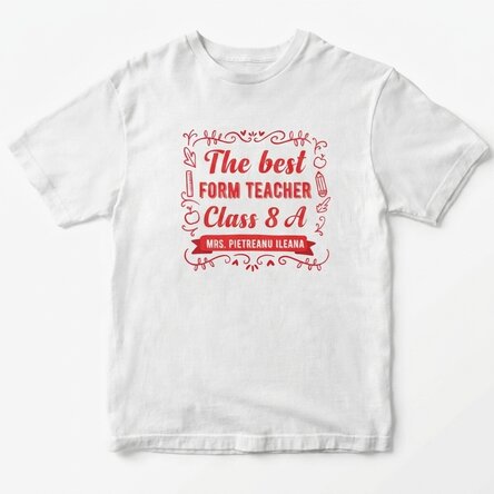 Personalised cotton T-shirt with text - Best teacher