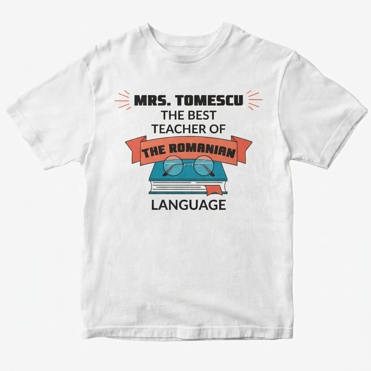 Custom cotton T-shirt with text - Best teacher