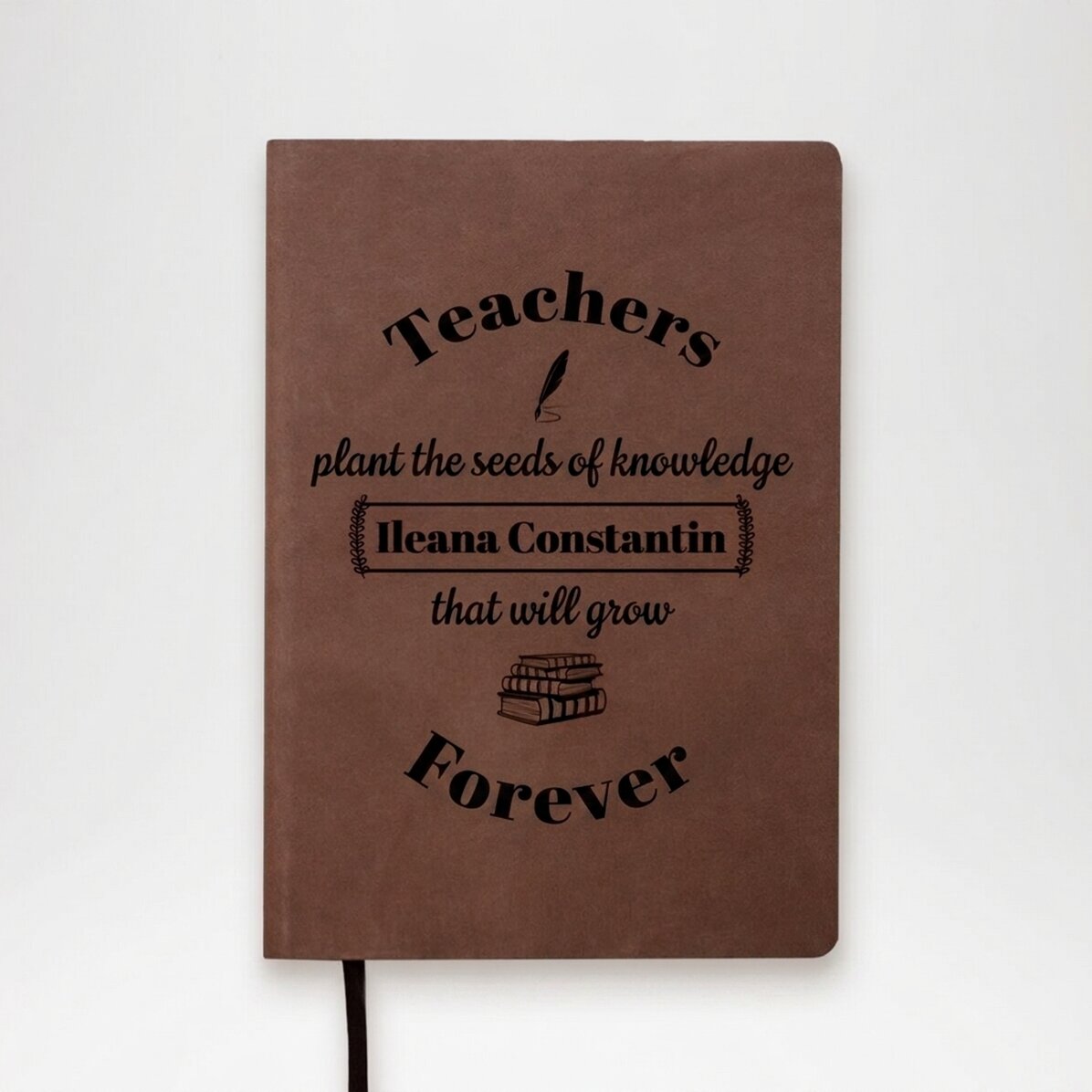 Personalised leather diary with name for teachers - Seeds of Knowledge