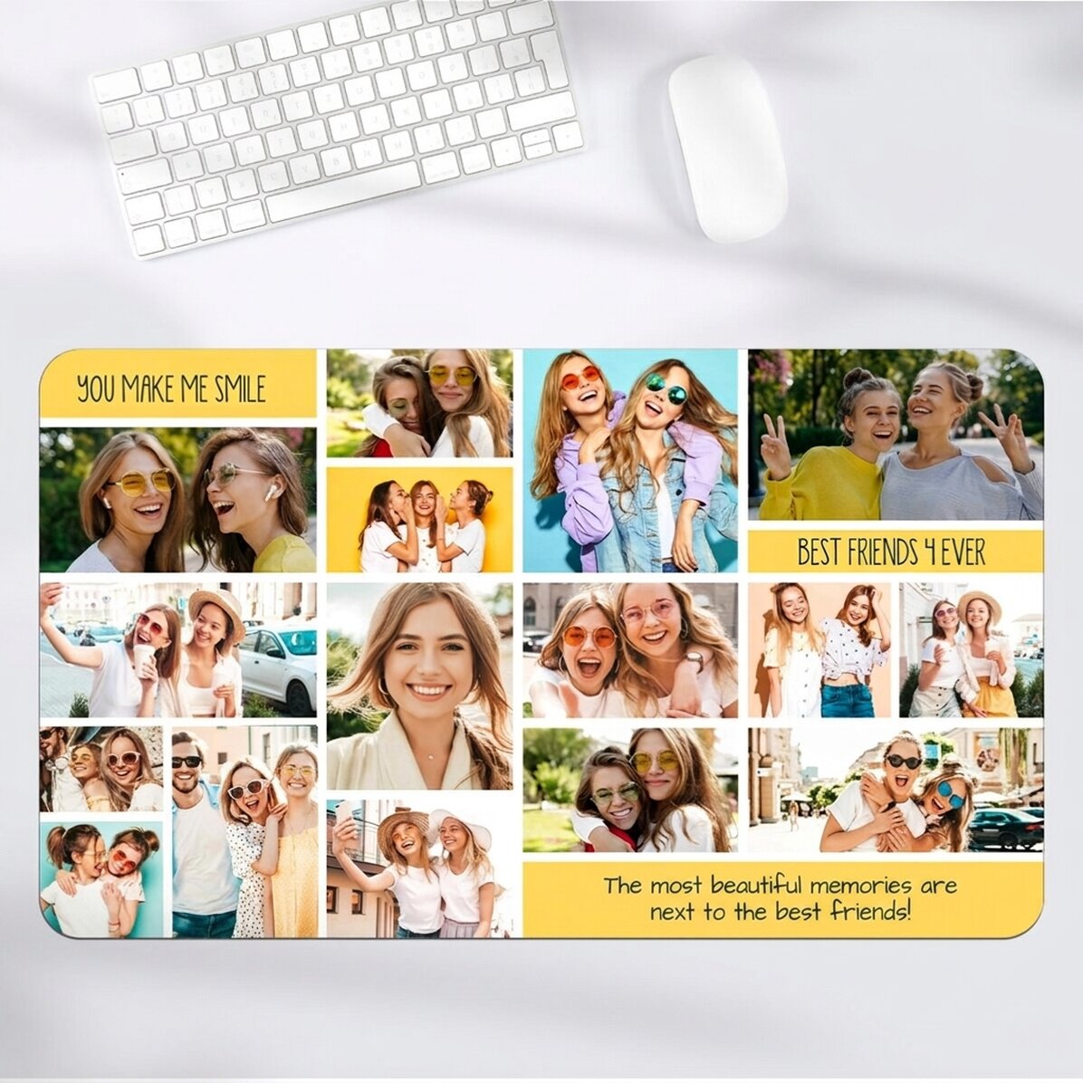 Personalised XXL mouse pad with photo collage and text