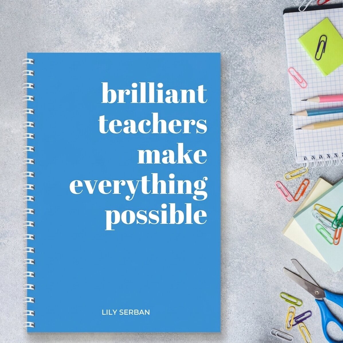 Personalised notebook with text - Brilliant teachers