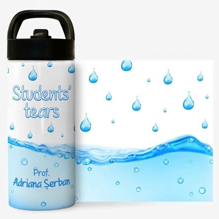 Thermos with handle and straw personalised with name - Students