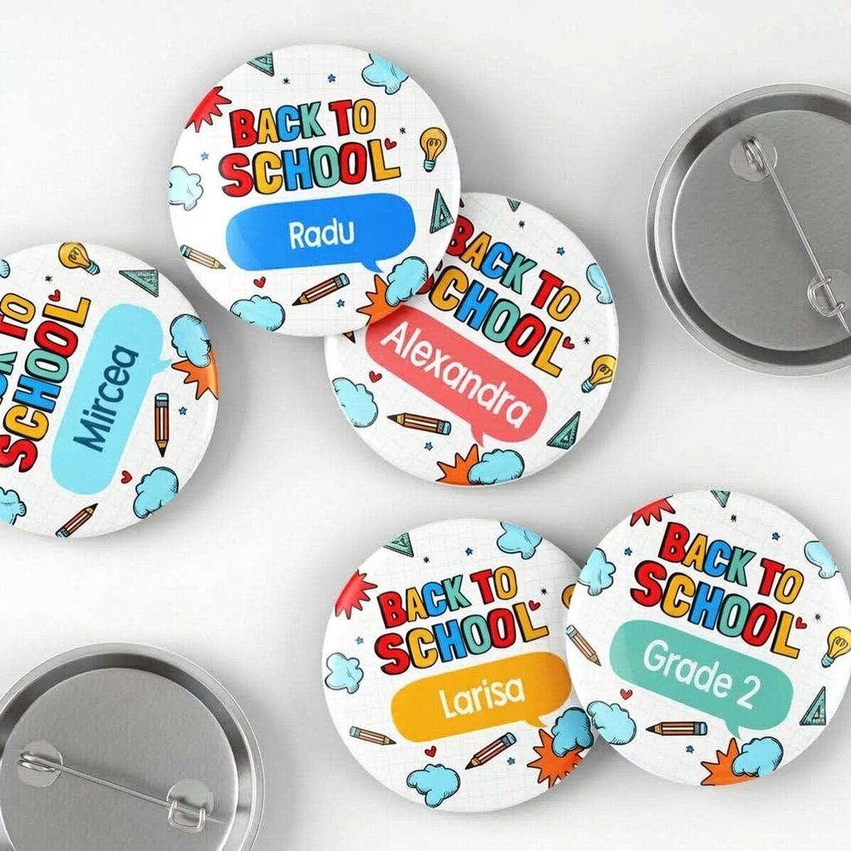 Personalised badge with name - Back to school again