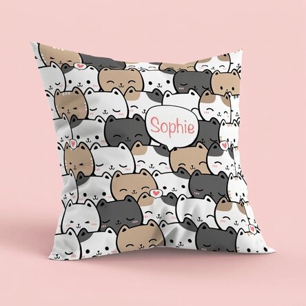 Personalised cushion, large size - Kittens