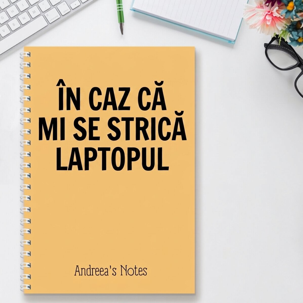 Personalised notebook with text - Broken Laptop