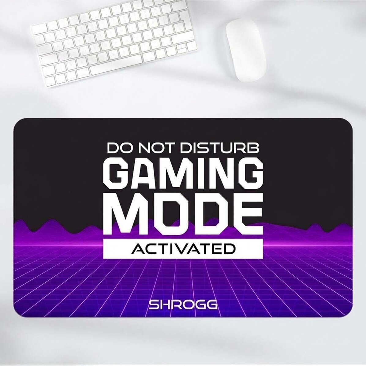 Customised XXL mouse pad with text - Futuristic Landscape