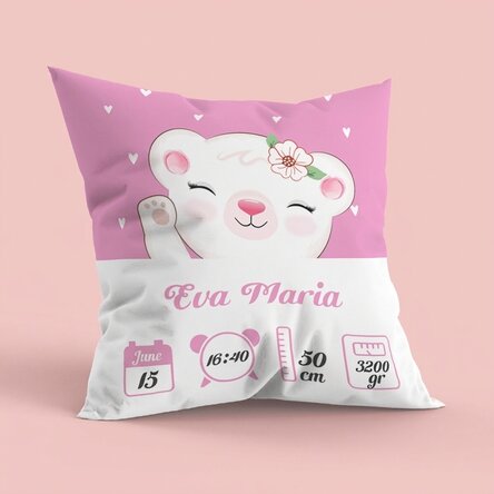 Personalised cushion with text, large size - Baby