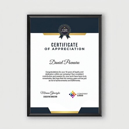 Personalised painting with logo and text - Certificate of appreciation