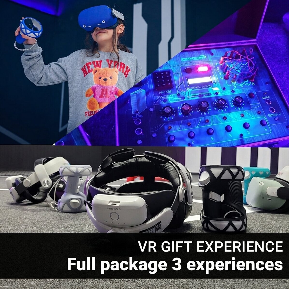 Complete VR gift experience - Package of 3 experiences for two people