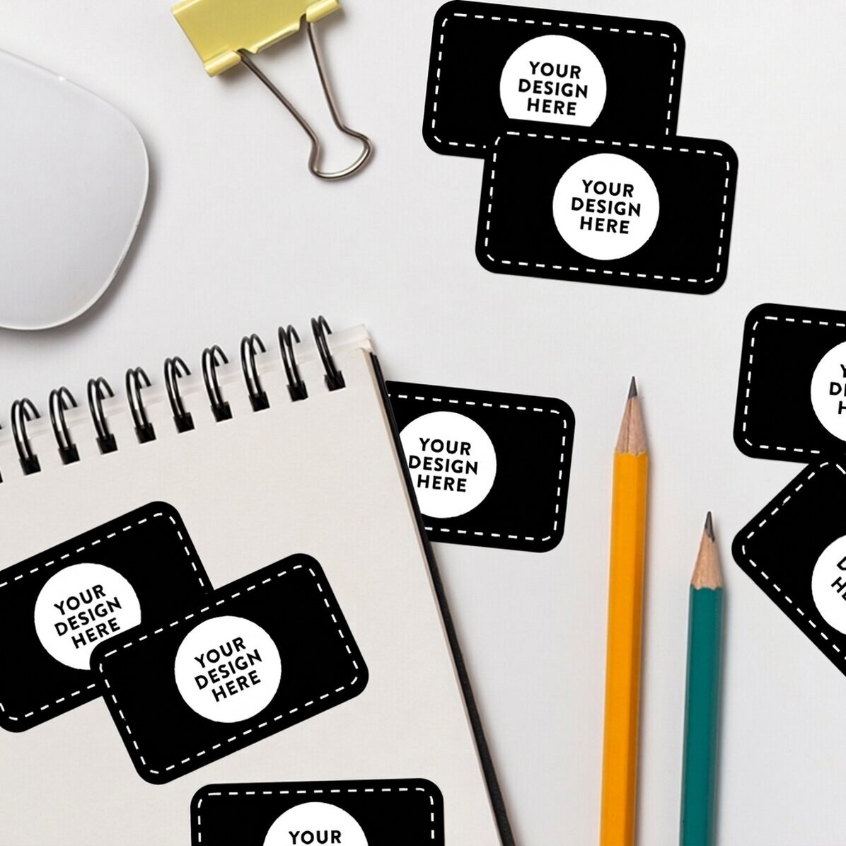 Set of stickers (self-adhesive labels) with rounded corners, customised with your graphics