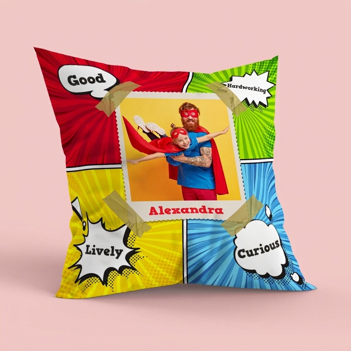 Personalised cushion with photo, large format - Comics