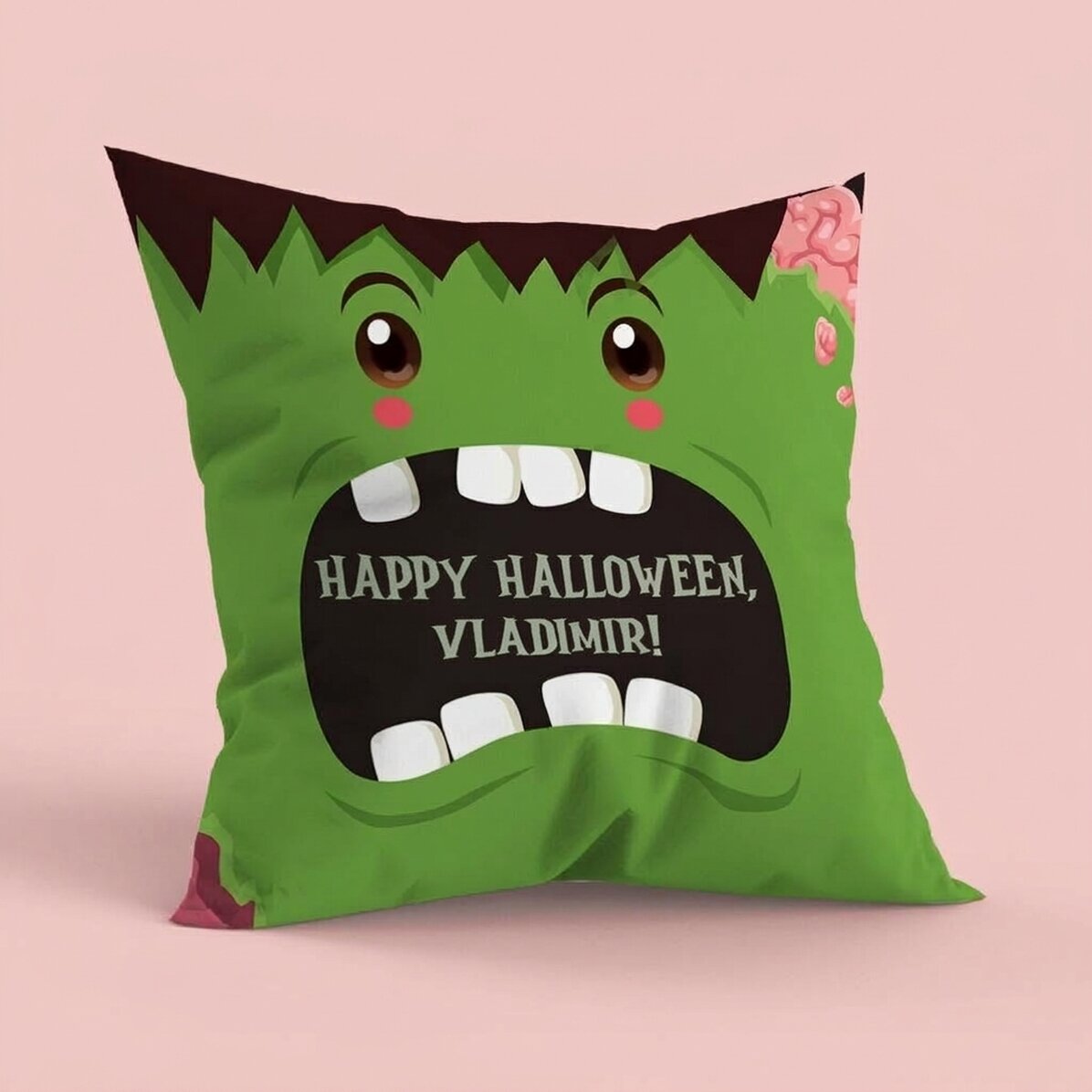 Personalised cushion with text, large format - Halloween