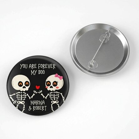 Personalised badge with text - Halloween couple