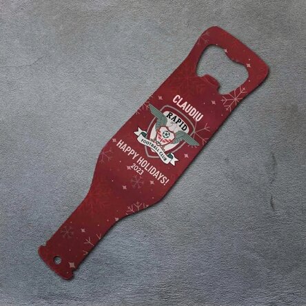 FC Rapid beer opener personalised with text - Snowflakes