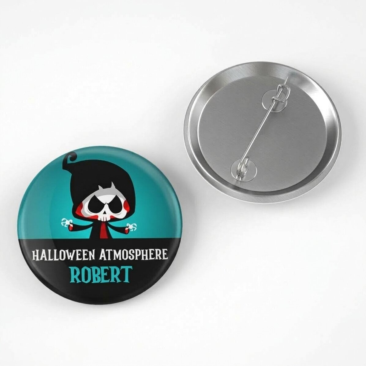 Personalised badge with name - Halloween vibes