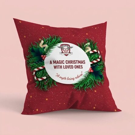FC Rapid 1923 cushion personalised with text, large size - Christmassy
