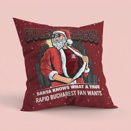 FC Rapid 1923 cushion personalised with text, large size - Mosul din Giulesti