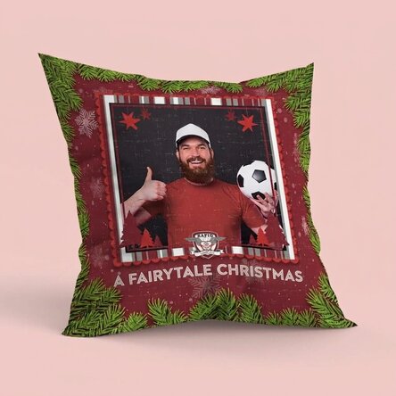 FC Rapid 1923 cushion personalised with photo and text, large format - Festive atmosphere