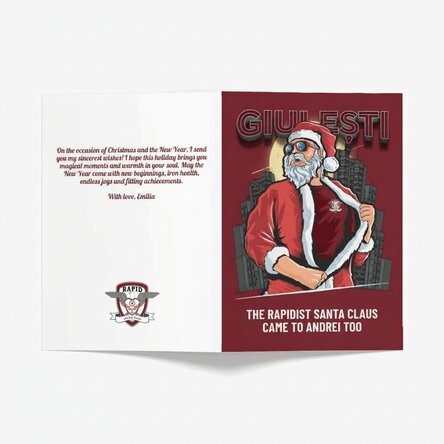 Personalised FC Rapid greeting card with message - Mosul Rapidist