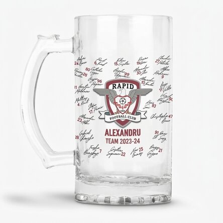 FC Rapid beer mug personalised with text - Team 2023-24