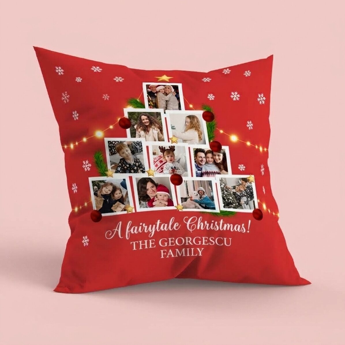 Personalised cushion with 10 photos and message - Christmas