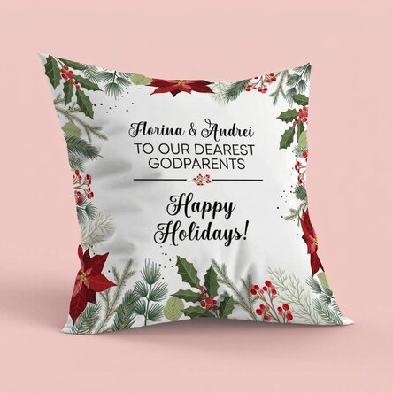 Personalised cushion with Christmas message