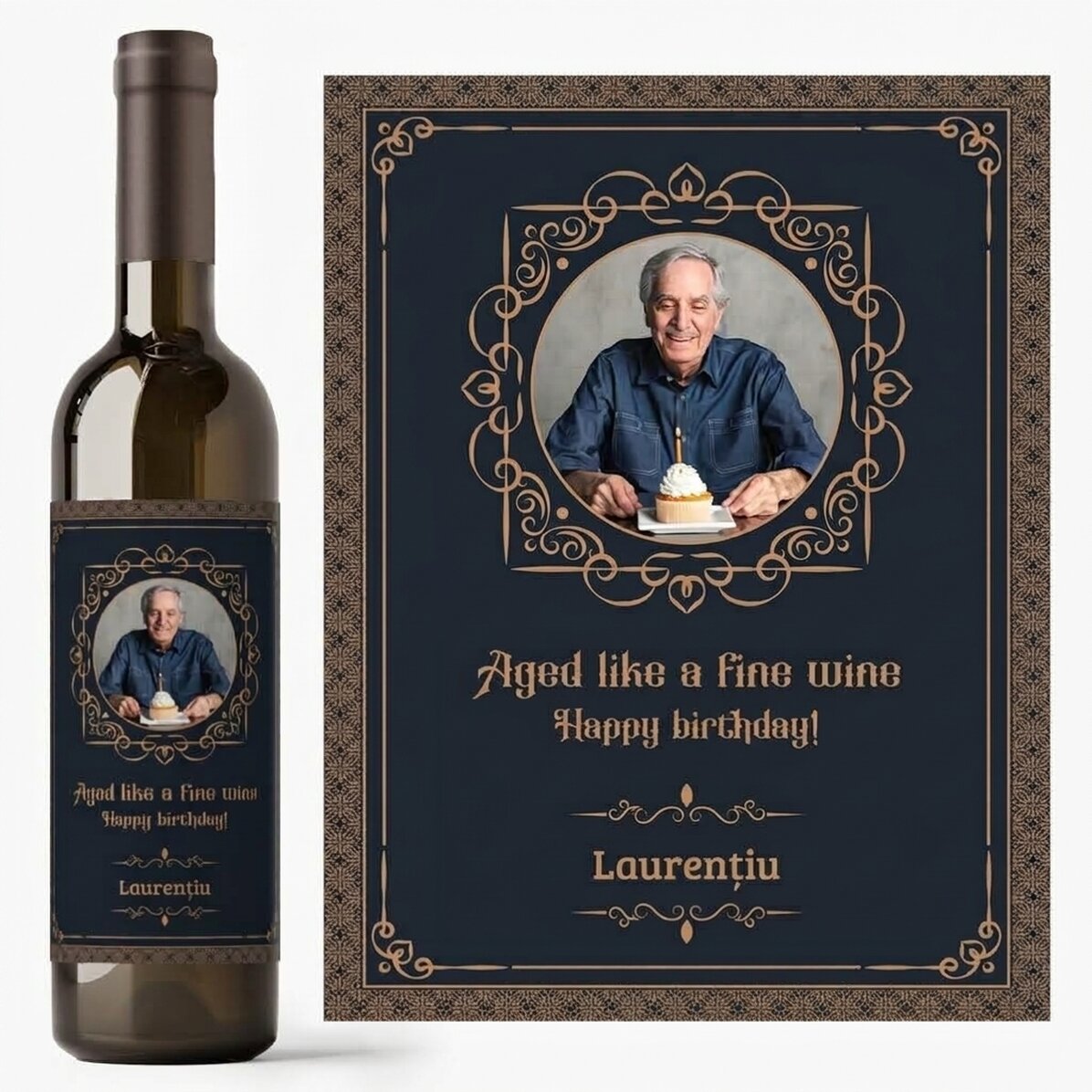 Personalised wine with a photo and message - Aged like a fine wine