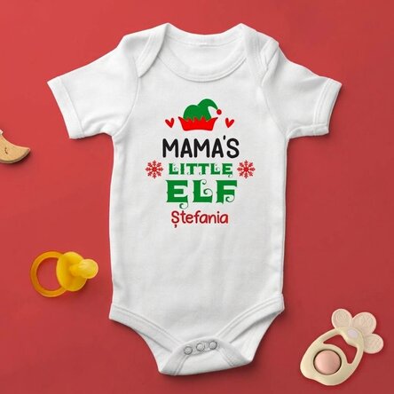 Personalised baby bodysuit with text - Little elf