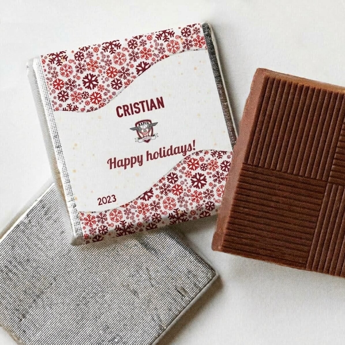 FC Rapid mini chocolate bar personalised with text - Winter holidays