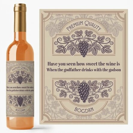 Personalised wine with text - Vita de vie